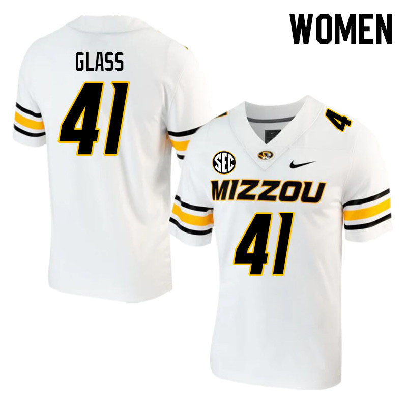 Women #41 Carmycah Glass Missouri Tigers College 2023 Football Stitched Jerseys Sale-White - Click Image to Close
